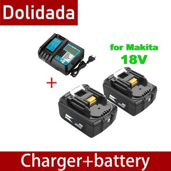 Sākotnējā 18V18Ah Akumulatora 18000mah Li-Ion Akumulators, Rezerves Barošanas Akumulatoru MAKITA BL1880 BL1860 BL1830battery+4A Lādētāju