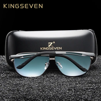 KINGSEVEN Zīmola Dizainere Polarizētās Saulesbrilles Vīriešiem Braukšanas Alumīnija Rāmis Ceļo Saules Brilles Vīriešu Briļļu Oculos Gafas