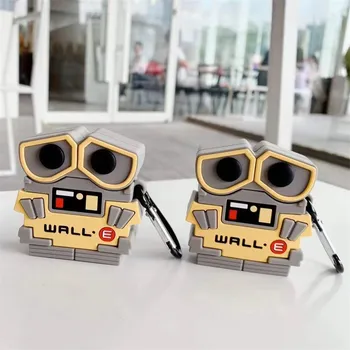 3D Robots WALL·E SIENU VAKARS Silikona gadījumā Airpods1 2 Pro Austiņas Kasti Mīksto Bluetooth Bezvadu Aizsardzības Gadījumā Airpods
