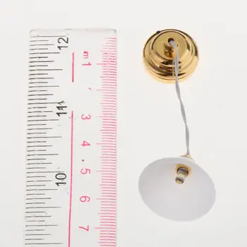 Metāla 1:12 leļļu Namiņš Miniatūras Griestu Lampa Modelim ar Jumta Abažūrs Istabas Interjeru