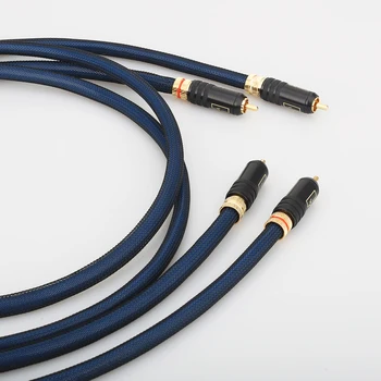 Hifi 5N OFC tīrs varš ar sudraba pārklājumu RCA interconnet cable Hi-end CD Gab 2RCA uz 2RCA Male Audio Cable