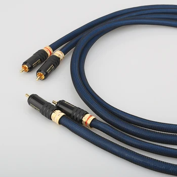 Hifi 5N OFC tīrs varš ar sudraba pārklājumu RCA interconnet cable Hi-end CD Gab 2RCA uz 2RCA Male Audio Cable