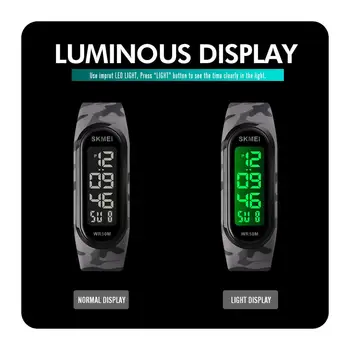 Luksusa LED Gaismas Digitālo Pulksteņu Zīmols SKMEI Vīrieši Sievietes Skatīties 50M Ūdensizturīgs Datuma rādīšanas Sporta rokas Pulkstenis Reloj Hombre Pulkstenis