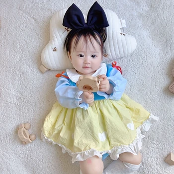 Sniegbaltīte Jaundzimušais Meitenes Kleita Romper Rudens Loku Mīlestība Cosplay Dzimšanas Dienas Dāvanas Toddler Apģērbu Cute Bērnu Apģērbs, Foto Prop