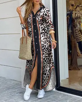 Leopards Drukāt Āfrikas Kleitas Sievietēm Dashiki Āfrikas Apģērbu Drēbes Africaine Femme 