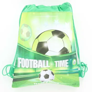 20pcs Futbola tēmu neausta auduma soma mugursoma bērnu ceļojumu skolas soma apdare mochila aukliņu dāvanu maisu