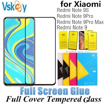 100gab 2.5 D Pilns Līme Rūdīta Stikla Xiaomi Redmi Piezīme 9S Pilnībā Segtu Ekrāna Aizsargs, Filmas Redmi, Ņemiet vērā, 9 Pro Max