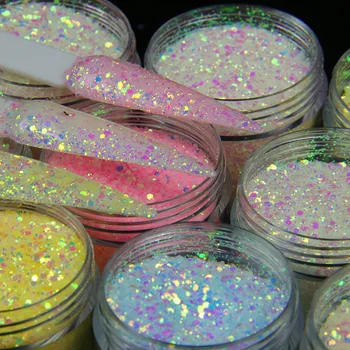 10g Hologrāfiskā Photochromic Nail Art Glitter Pulveris Vizuļi Lāzers Akrila Nagu Pulveris Dekorēšanai Nagu Mākslas Piederumi
