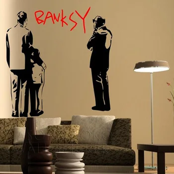 Banksy aplūkojot Mākslas Sienas Uzlīme, sienas art sienas tapetes 80*80CM Bezmaksas piegāde