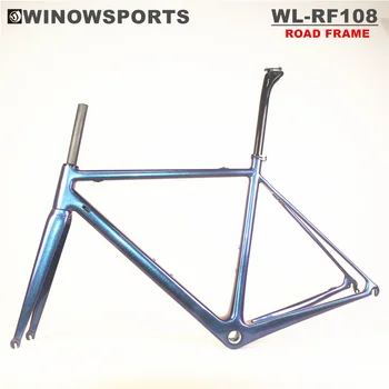 Winowsports oglekļa ceļu velosipēds rāmis R5 dizains super gaismas sacīkšu oglekļa ceļu rāmis V bremžu loka bremzes, 51. un 54cm oglekļa frameset