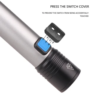 USB Uzlādējams LED Lukturītis XML T6 Kempings Gaismas Zoomable Lāpu Litija Akumulators Ūdensizturīgs ar iebūvētu 1200mah LED Spuldzes