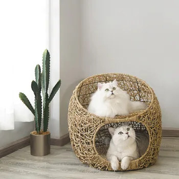 Rotangpalmas kaķis ligzdu Four seasons universālais Kaķis kāpšanas karkasa mājas kaķis Kaķis guļamtīkls Pet piegādēm Dabas materiāliem, Elpojošs
