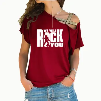 Mēs Jums Būs ROCK Sieviešu T Krekls 2020. Gada Vasaras Stila Karaliene Rokgrupa T-krekls ar Īsām Piedurknēm Kokvilnas Rock Roll Sieviešu Topi