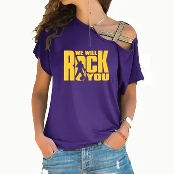 Mēs Jums Būs ROCK Sieviešu T Krekls 2020. Gada Vasaras Stila Karaliene Rokgrupa T-krekls ar Īsām Piedurknēm Kokvilnas Rock Roll Sieviešu Topi