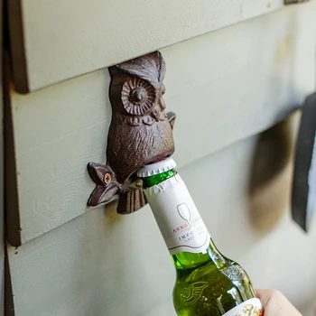 Kaltas dzelzs alus pudele nazis pūce čuguna rotājumi restorāni, bāri sienas karājas dzīvnieku apdare