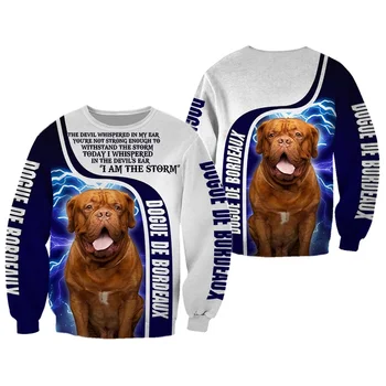Karstā pārdošanas Vīrieši sievietes dogue de bordeaux suns limited edition 3d rāvējslēdzēju hoodies ar garām piedurknēm Krekli jakas džemperi tracksuit