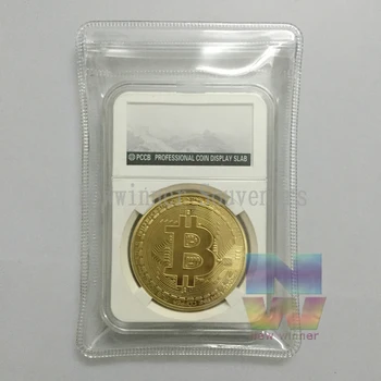 1gb 999 Zelta Pārklājumu Monētas Bitcoin BTC Suvenīru, Dāvanu, Metāla, Apaļas monētu ar PCCB Zīmogs Gadījumā Bezmaksas piegāde