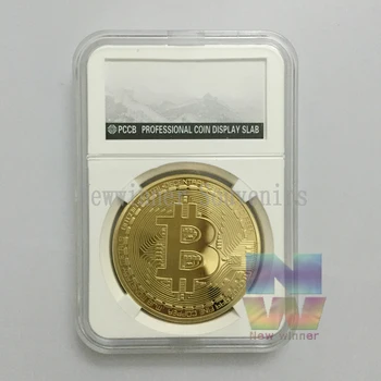 1gb 999 Zelta Pārklājumu Monētas Bitcoin BTC Suvenīru, Dāvanu, Metāla, Apaļas monētu ar PCCB Zīmogs Gadījumā Bezmaksas piegāde