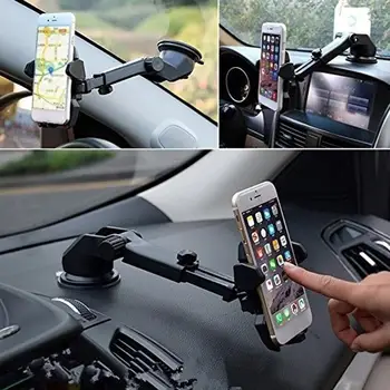 Universālā 360 Grādiem Universālā Viedtālrunis Car Mount Holder Regulējams Tālrunis Montāžas piesūcekni Turētājs Priekš iPhone, Samsung