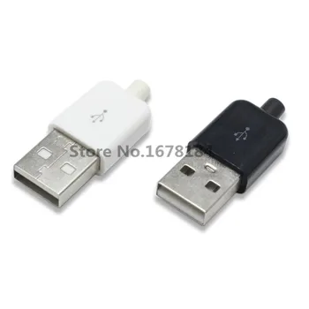 100gab DIY USB 5Pin Metināšanas Tipa Vīriešu Spraudsavienojumu 3 in 1 niķelēta Adapters