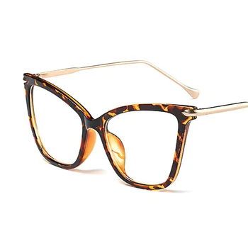 Modes Cat Eye Briļļu Rāmji Sievietēm Luksusa Zīmolu Dizainera Sexy Lielgabarīta Metāla Rāmis Optiskās Brilles Briļļu Oculos