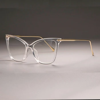 Modes Cat Eye Briļļu Rāmji Sievietēm Luksusa Zīmolu Dizainera Sexy Lielgabarīta Metāla Rāmis Optiskās Brilles Briļļu Oculos