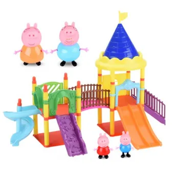 Peppa Pig Pilna Sērijas Atrakciju Parks, Sporta Auto Anime Bērnu Rotaļlietu Ģimenes Dažādās Lomas Modelis Rīcības Attēls Bērniem Dāvanas