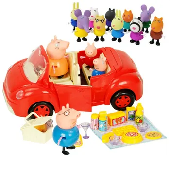 Peppa Pig Pilna Sērijas Atrakciju Parks, Sporta Auto Anime Bērnu Rotaļlietu Ģimenes Dažādās Lomas Modelis Rīcības Attēls Bērniem Dāvanas