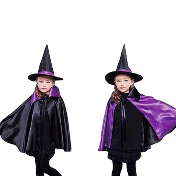 2 GAB Halloween Apmetnis un Cepure Savukārt Apkakle Apmetnis un Raganu Cepure Cosplay Instrumenti Bērniem Pieaugušo Radošās