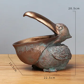 22 cm Sveķu Pelican Figūriņas Atslēgu Turētājs Ieejas Feng Shui Uzglabāšana, Dzīvnieku Ornaments Jaunā Gada Dāvanu Amatniecības Mājās Decore