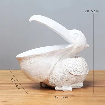 22 cm Sveķu Pelican Figūriņas Atslēgu Turētājs Ieejas Feng Shui Uzglabāšana, Dzīvnieku Ornaments Jaunā Gada Dāvanu Amatniecības Mājās Decore