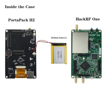 Wishcolor HackRF Viens + Portapack H2 SDR Radio 1MHz-6GHz 0.5 ppm TXCO Ar Akumulatoru pēc Izvēles, Metāla, Plastmasas Nesamontēti Gadījumā